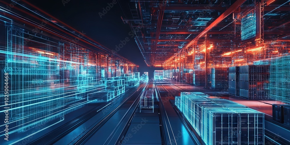 Fototapeta premium futuristic shipping warehouse