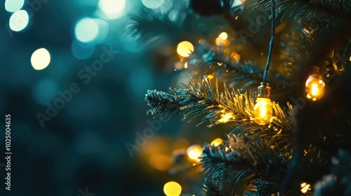 Wallpaper Mural Christmas Tree Light, AI generated illustration. Torontodigital.ca