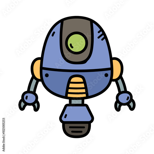 Robot Assistant Cartoon Vector Illustration