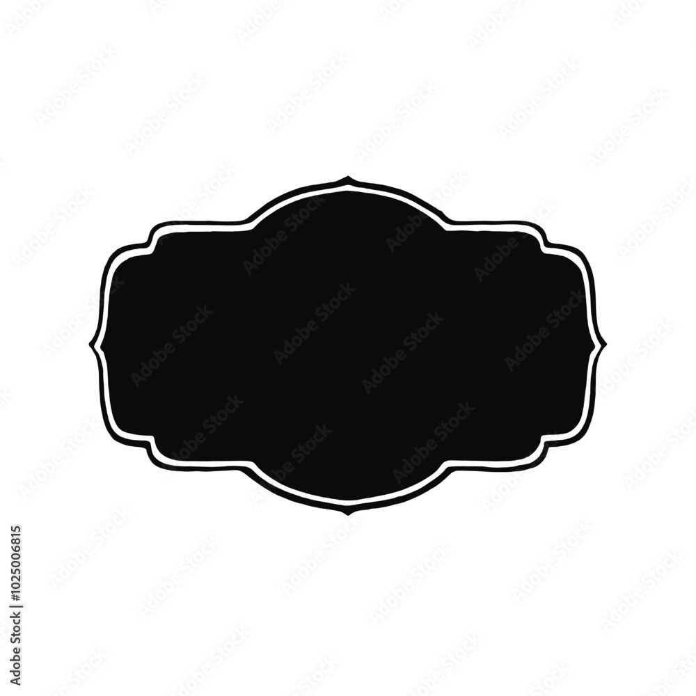 A black ornate frame or label with a decorative border A black ornate frame or label with a decorative border
