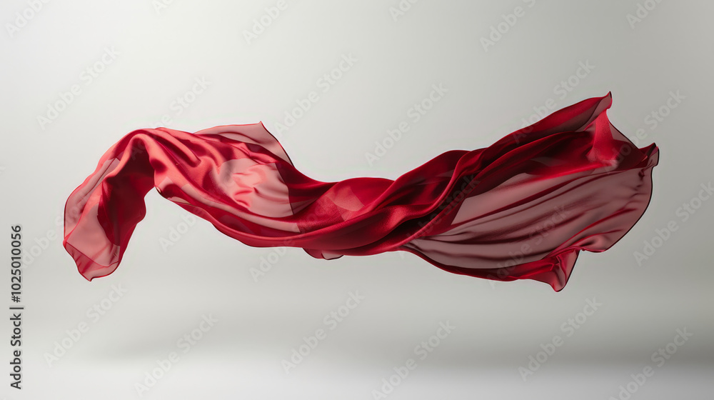 floating elegant red fabric isolated floating elegant red fabric isolated
