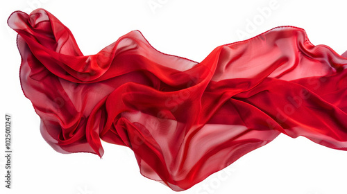 floating elegant red fabric isolated