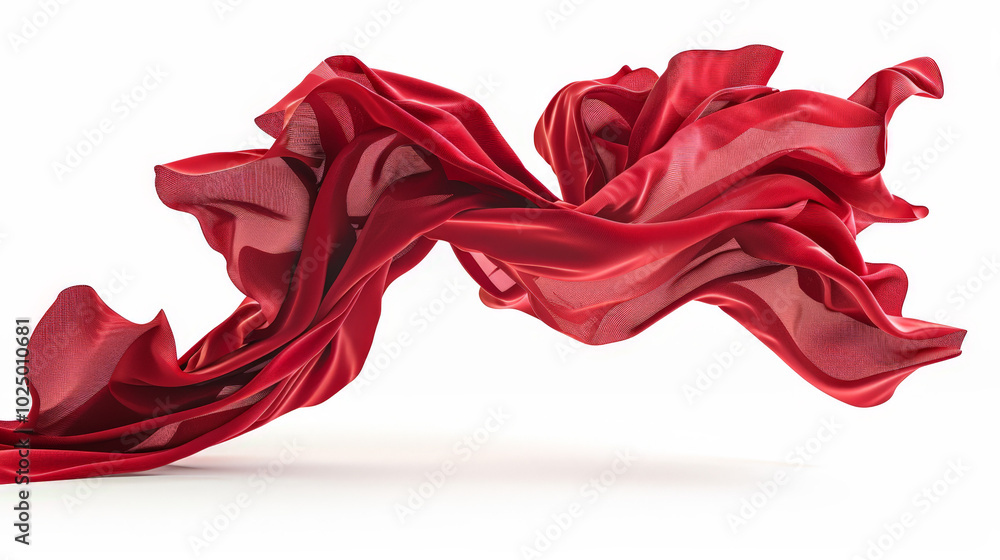 floating elegant red fabric isolated floating elegant red fabric isolated