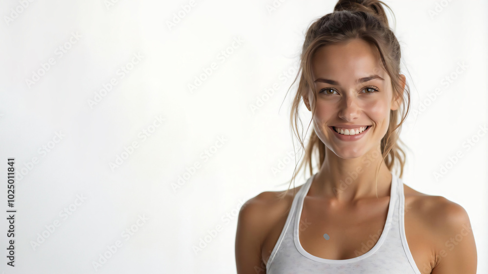 female athlete on a white background female athlete on a white background
