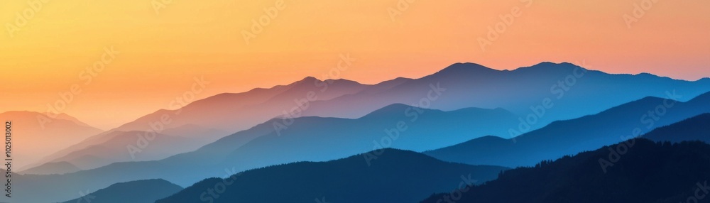 Sunset over mountains with vibrant colors, peaceful scene. Sunset over mountains with vibrant colors, peaceful scene.