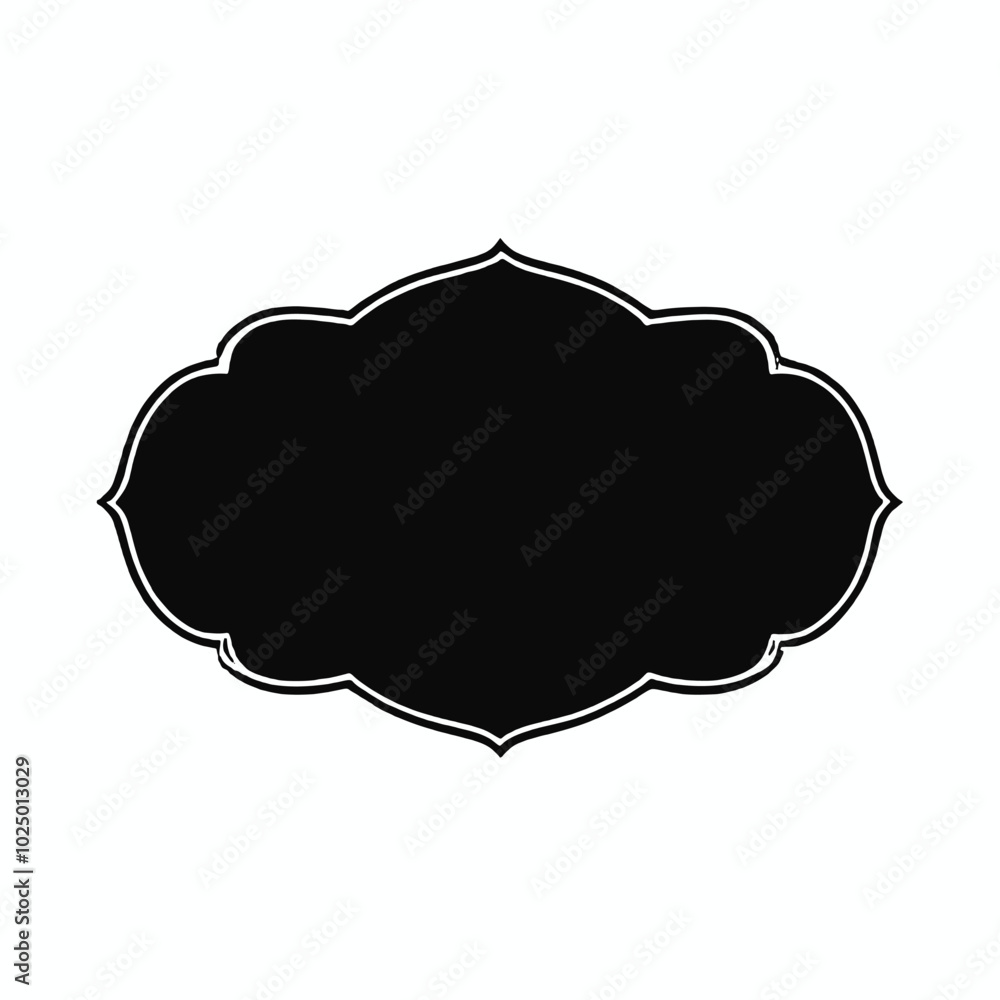 A black ornate frame or label with a decorative border A black ornate frame or label with a decorative border