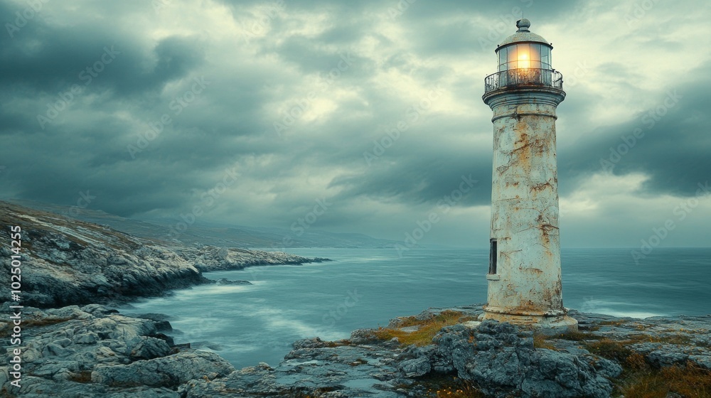Weathered Lighthouse on Rocky Shore, a solitary beacon enduring the elements, telling stories of time and nature's relentless force. Weathered Lighthouse on Rocky Shore, a solitary beacon enduring the elements, telling stories of time and nature's relentless force.