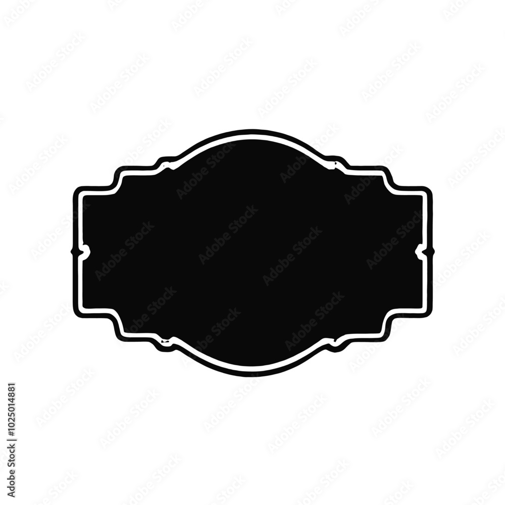 A black ornate frame or label with a decorative border A black ornate frame or label with a decorative border