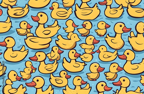 Duck cute smiling  pattern wallpaper