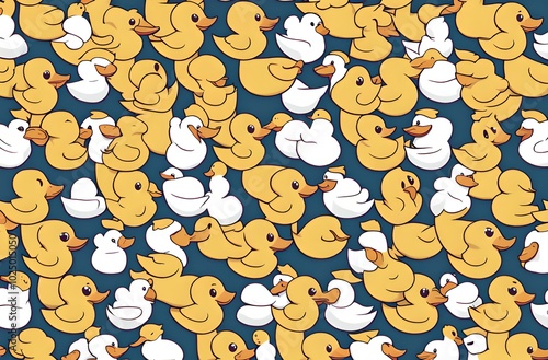 Duck cute smiling  pattern wallpaper