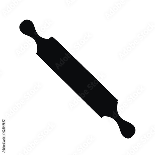 A black silhouette of a rolling pin 