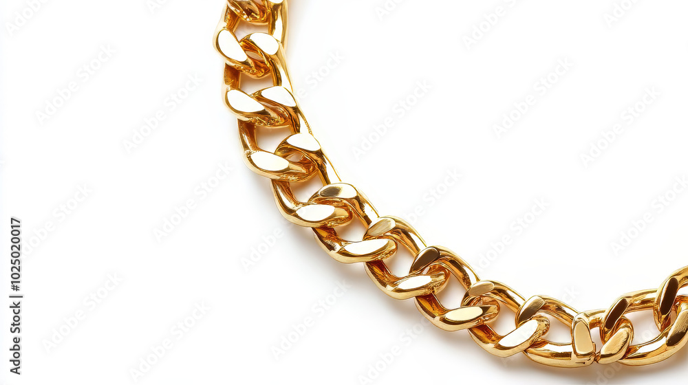 Gold necklace isolated on white background Gold necklace isolated on white background