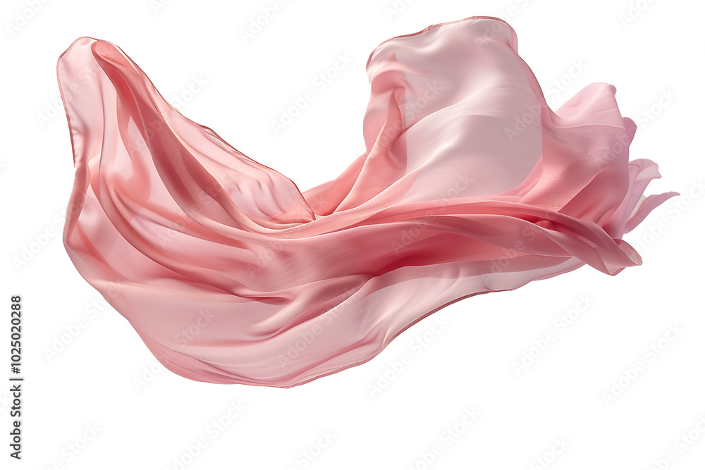 a piece of pink color fabric flying in air isolated on a transparent background a piece of pink color fabric flying in air isolated on a transparent background