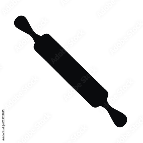 A black silhouette of a rolling pin 