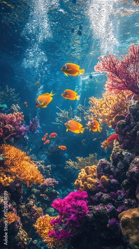 Wallpaper Mural Colorful Underwater Scene with Coral and Fish Torontodigital.ca