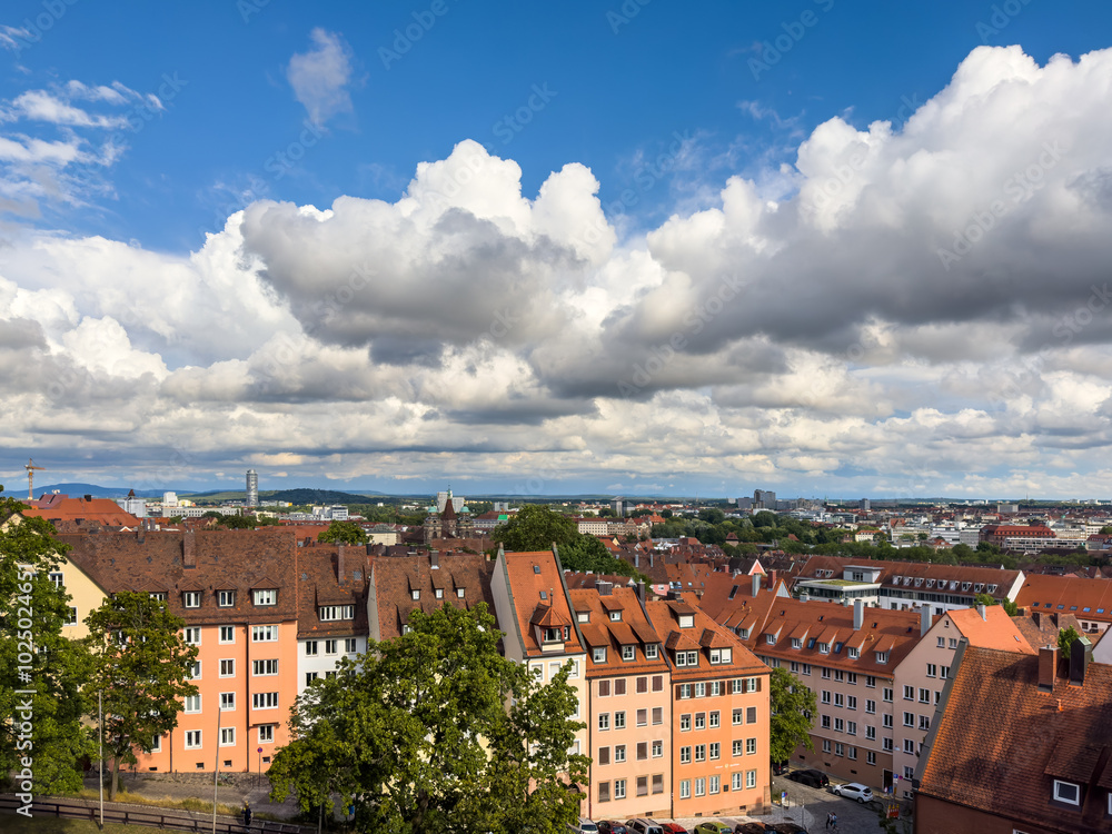 Aerial view of Nuremberg at sunny day Aerial view of Nuremberg at sunny day