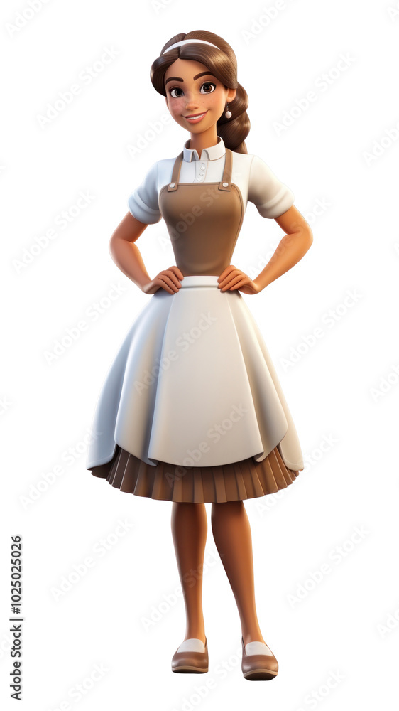 Fototapeta premium PNG Adult cartoon dress white.