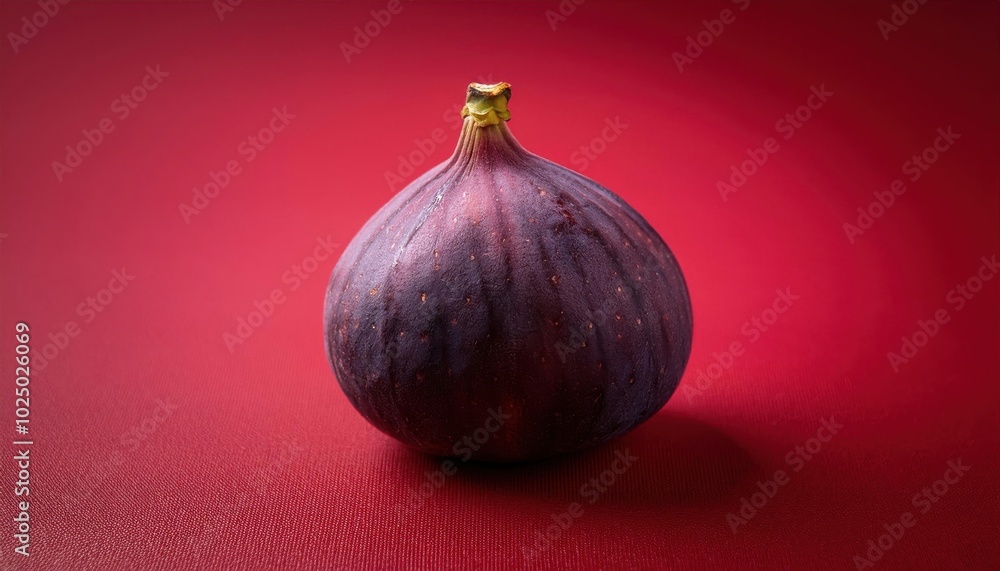 Fototapeta premium Vibrant Fig on Red. Perfect for Fresh Produce Ads, Organic Food Concepts, or Healthy Lifestyle Campaigns