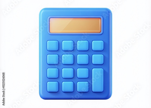 Abstract Blue Calculator Vector Illustration for Math Calculations in Modern Flat Cartoon Style on White Background