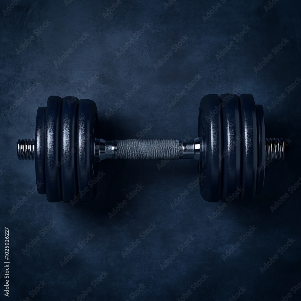 A black dumbbell resting on a dark surface, symbolizing fitness and strength. A black dumbbell resting on a dark surface, symbolizing fitness and strength.