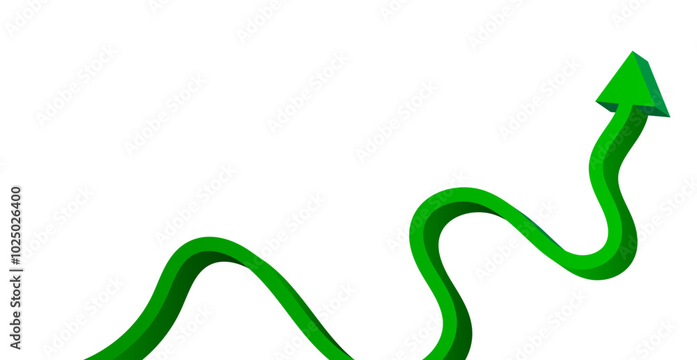 3D Green Arrow Isolated On White Background. Abstract Financial Banner. Stock Market Chart. Vector Illustration 3D Green Arrow Isolated On White Background. Abstract Financial Banner. Stock Market Chart. Vector Illustration