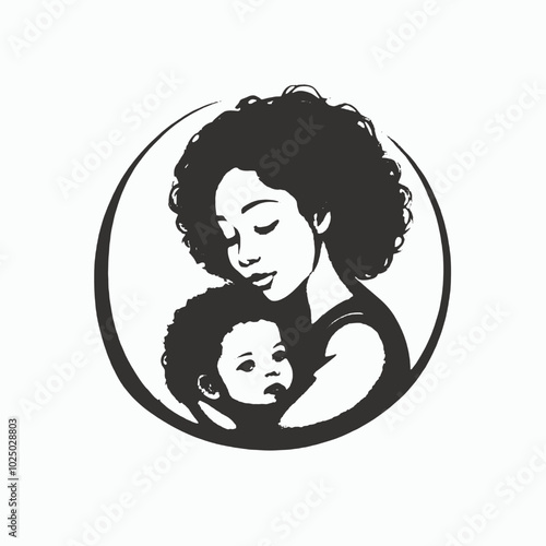 A mother tenderly holding and embracing her young child 