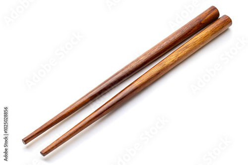 Wooden chopsticks, isolated on white background