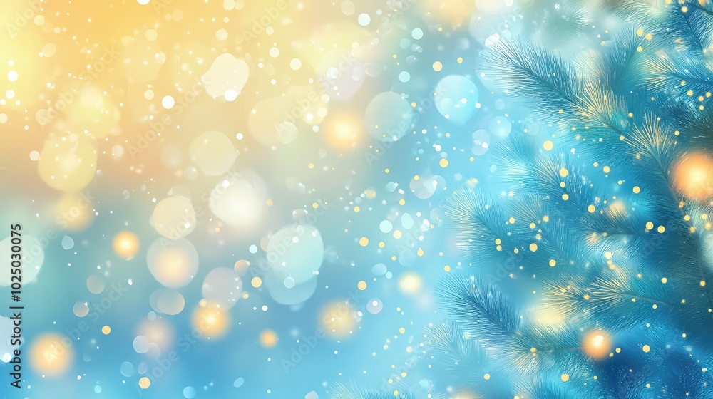 Light blue and yellow Christmas background. AI generated illustration. Light blue and yellow Christmas background. AI generated illustration.