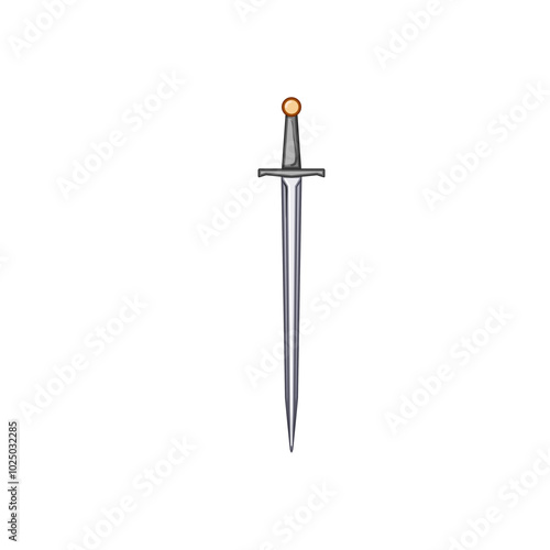 shield sword knight cartoon. quest honor, valor castle, dragon legend shield sword knight sign. isolated symbol vector illustration