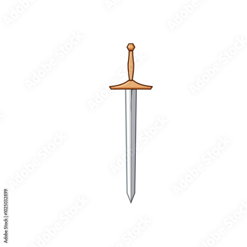 quest sword knight cartoon. honor valor, castle dragon, legend hero quest sword knight sign. isolated symbol vector illustration