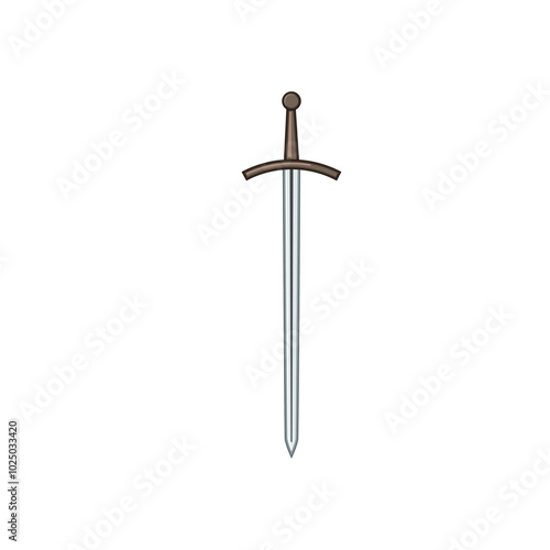honor sword knight cartoon. valor castle, dragon legend, hero noble honor sword knight sign. isolated symbol vector illustration