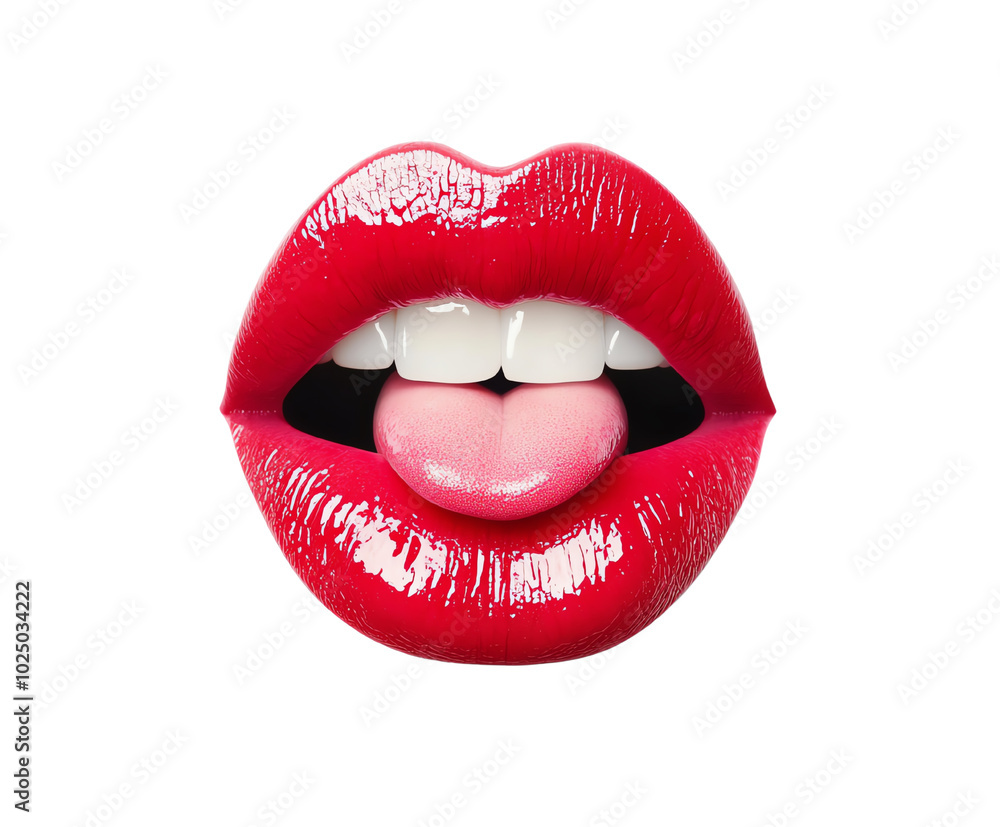 Obraz premium Lips, white isolated background