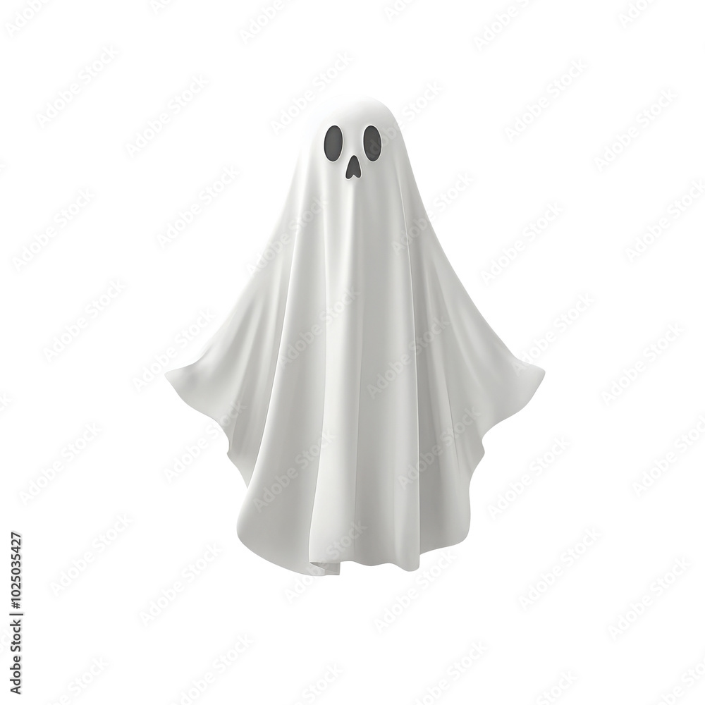 Cartoon ghost with a playful expression, white isolate background. Cartoon ghost with a playful expression, white isolate background.