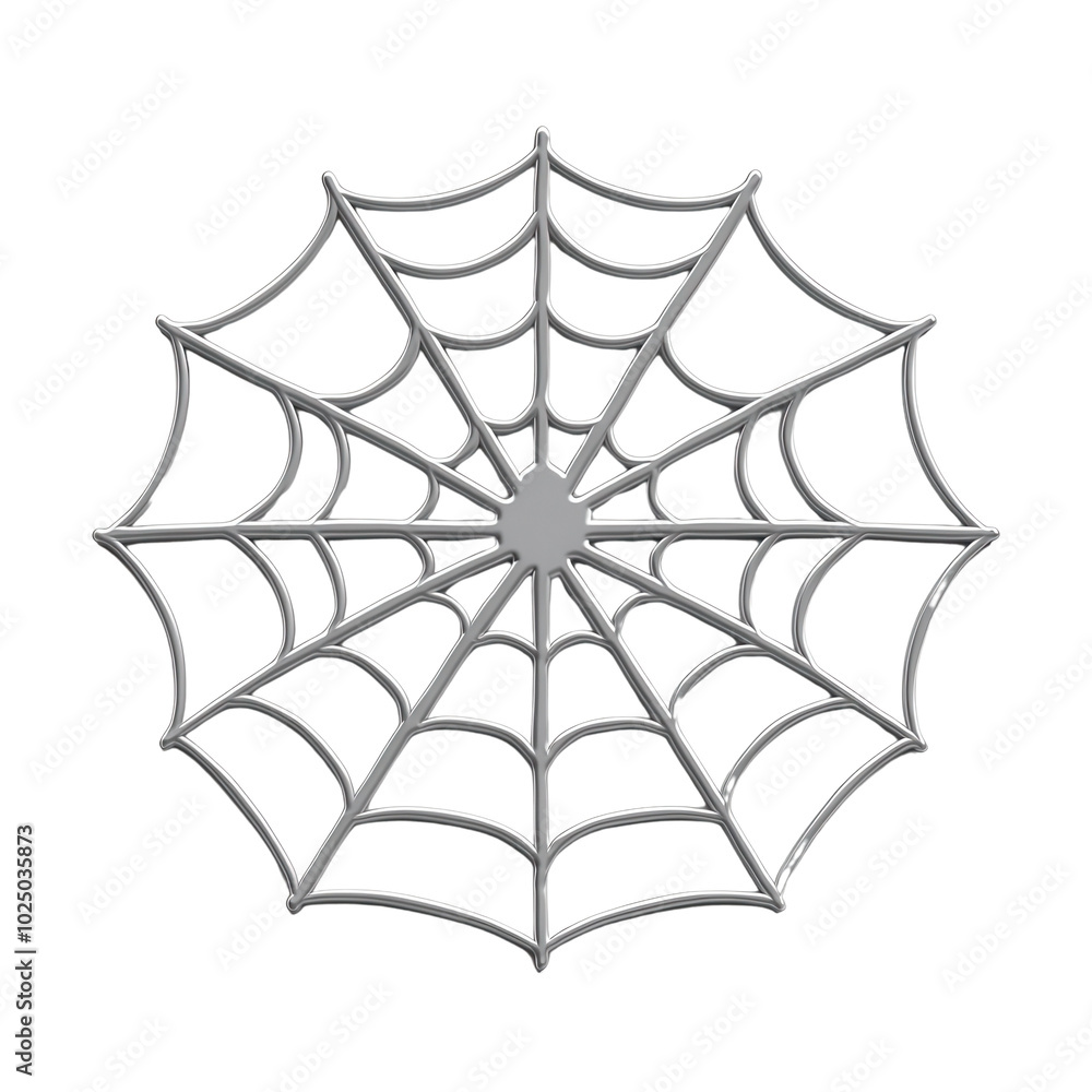 Fototapeta premium Intricate spider web on a white isolated background.