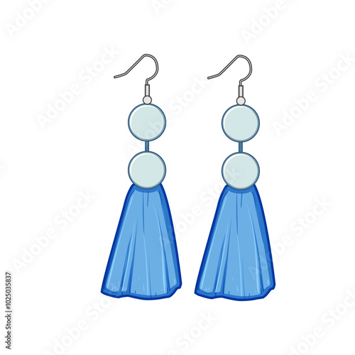 trend tassel earrings cartoon. handmade chic, elegant colorful, statement dangle trend tassel earrings sign. isolated symbol vector illustration