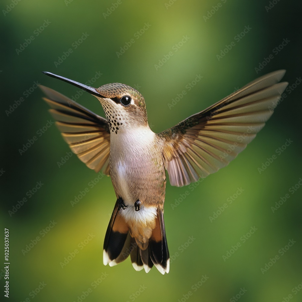 Fototapeta premium Hummingbird in Flight Stunning CloseUp with Blurred Background
