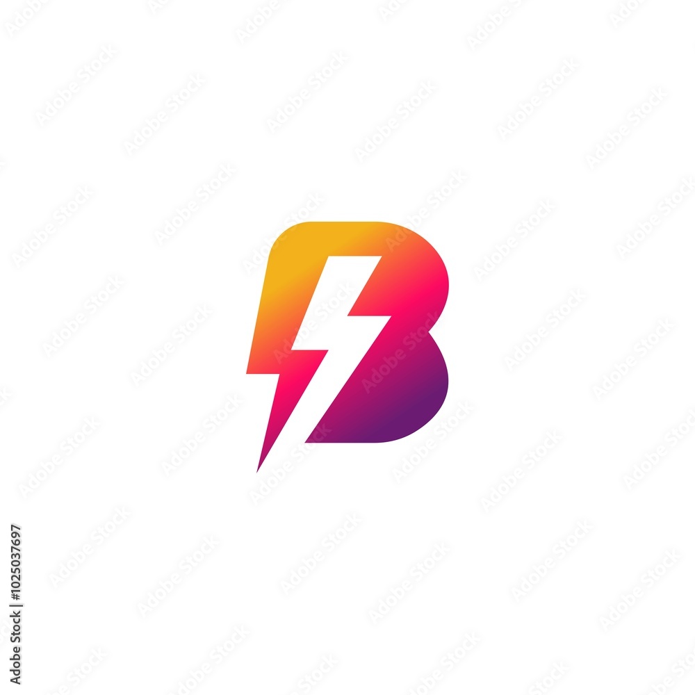 B bolt vector logo template design B bolt vector logo template design