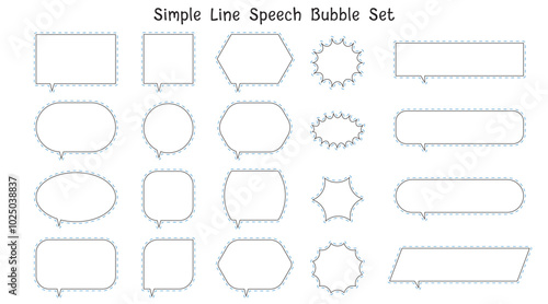 Simple Line Speech Bubble Set - Perfect for Dialogue, Frames, Clouds, and Doodle Designs