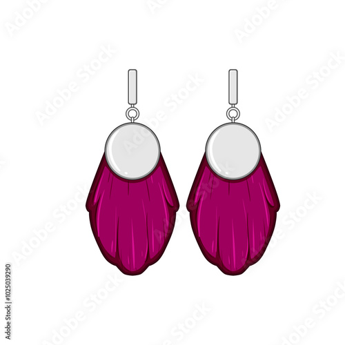 statement tassel earrings cartoon. dangle fringe, beaded s, unique vibrant statement tassel earrings sign. isolated symbol vector illustration