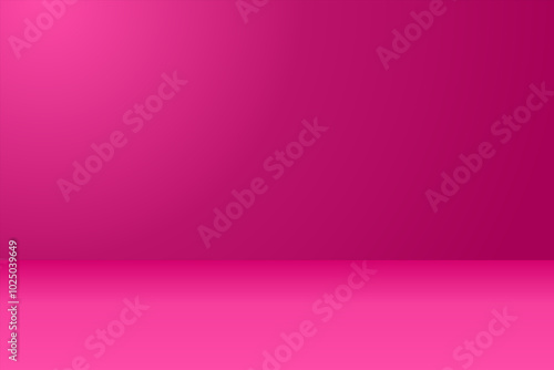 empty 3d studio room background in shocking pink gradient color,Smooth blur background like in a room with spot lights shining on the floor or on the stage,Vector illustration