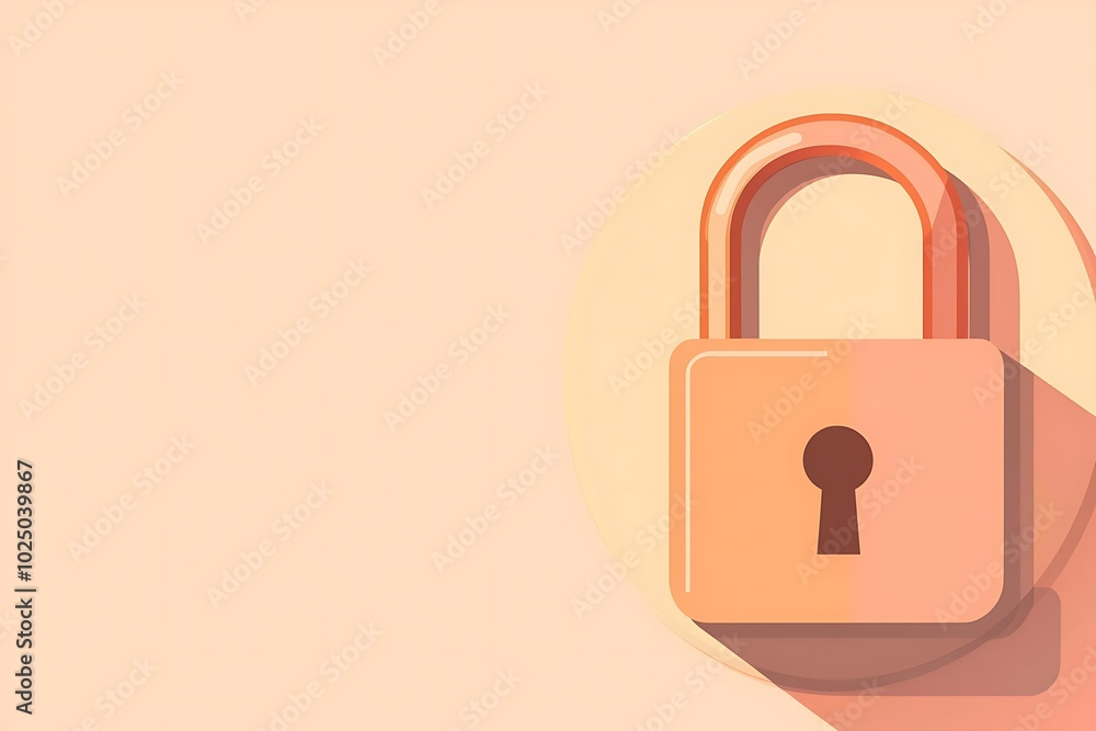 3d padlock with pastel color scheme 3d padlock with pastel color scheme