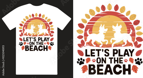Let's play on the beach Illustration vector .