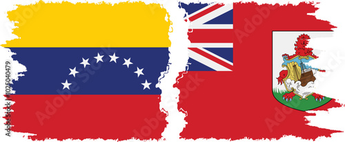 Free Download Bermuda and Venezuela grunge flags connection, vector - GFXLoad