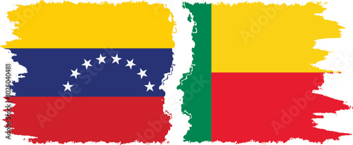 Free Download Benin and Venezuela grunge flags connection, vector - GFXLoad