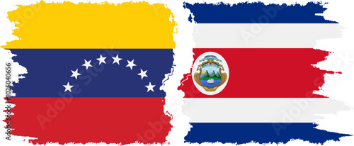 Costa Rica and Venezuela grunge flags connection, vector Free Download Costa Rica and Venezuela grunge flags connection, vector - GFXLoad