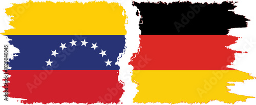 Free Download Germany and Venezuela grunge flags connection, vector - GFXLoad