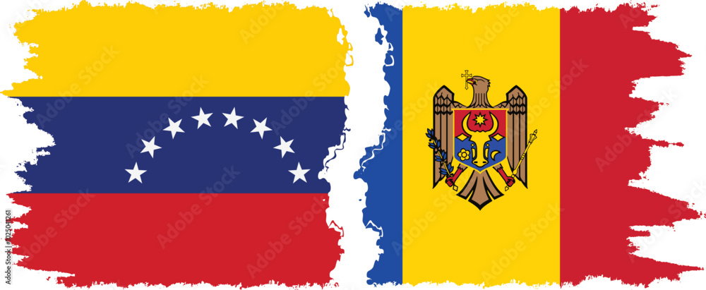 Moldova and Venezuela grunge flags connection, vector Moldova and Venezuela grunge flags connection, vector