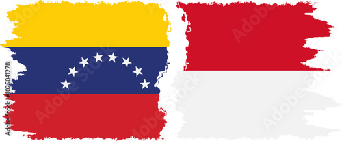 Free Download Monaco and Venezuela grunge flags connection, vector - GFXLoad