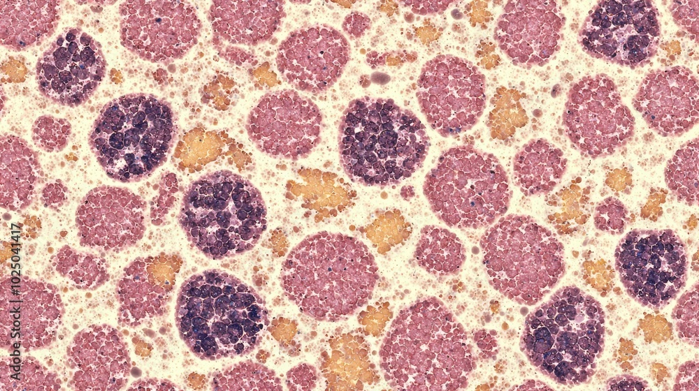 Normal Marrow Elements A staging bone marrow biopsy shows replacement of normal elements by ...