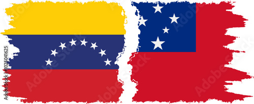 Free Download Independent State and Venezuela grunge flags connection, vector - GFXLoad